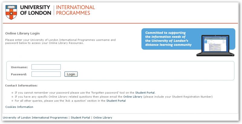University of London: Online Library