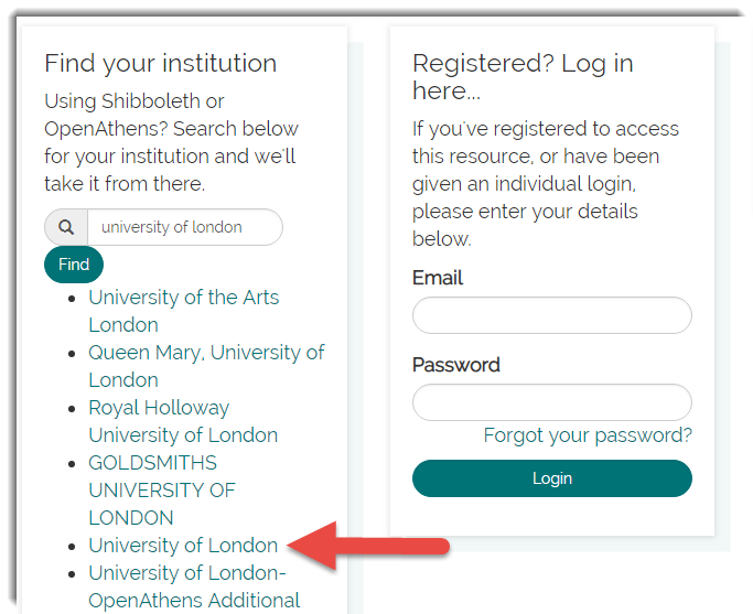 The Emerald login page.