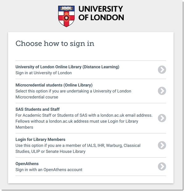 The page which asks you to choose how you want to sign in