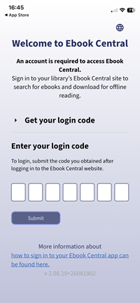 enter login code on app
