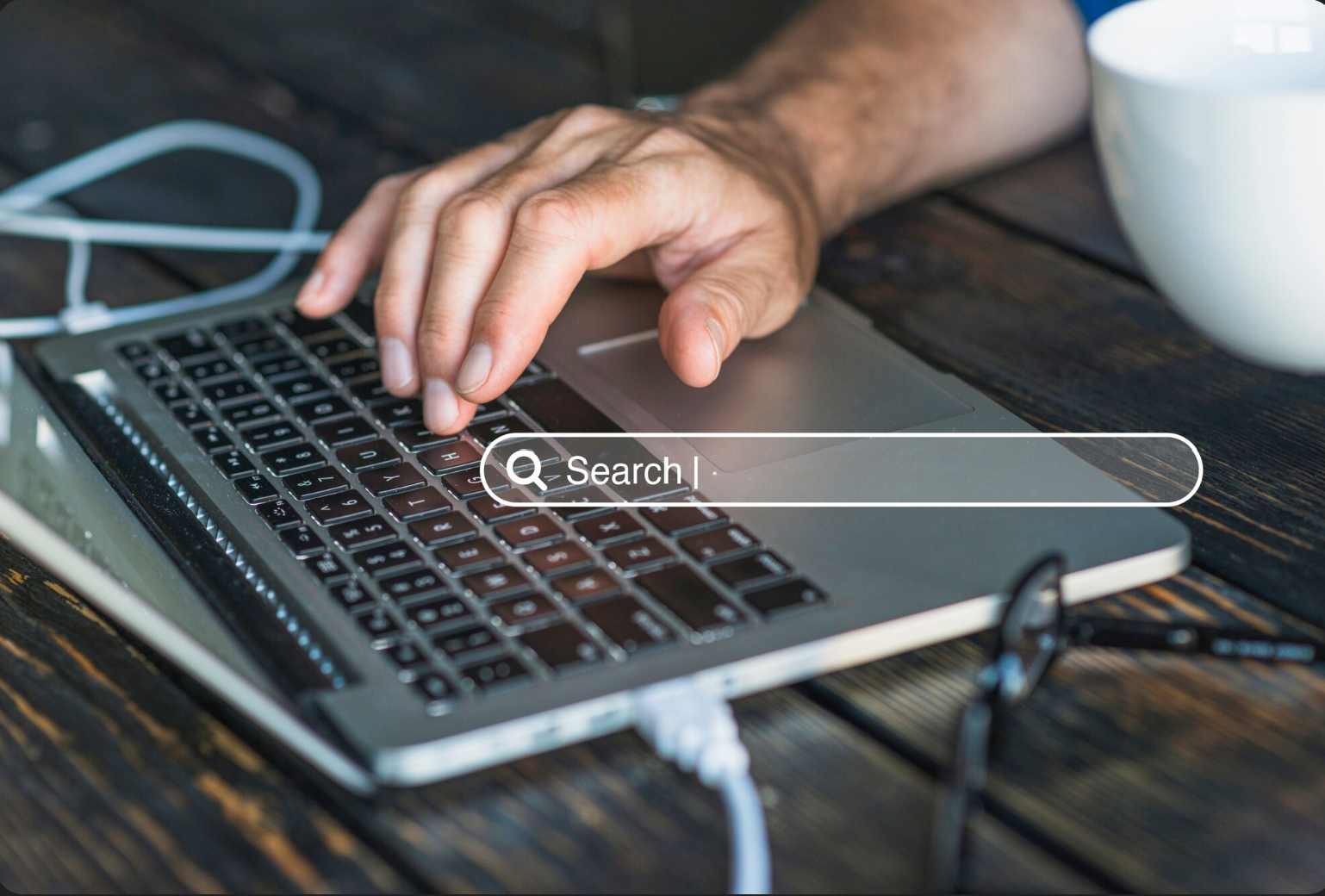 searching on laptop