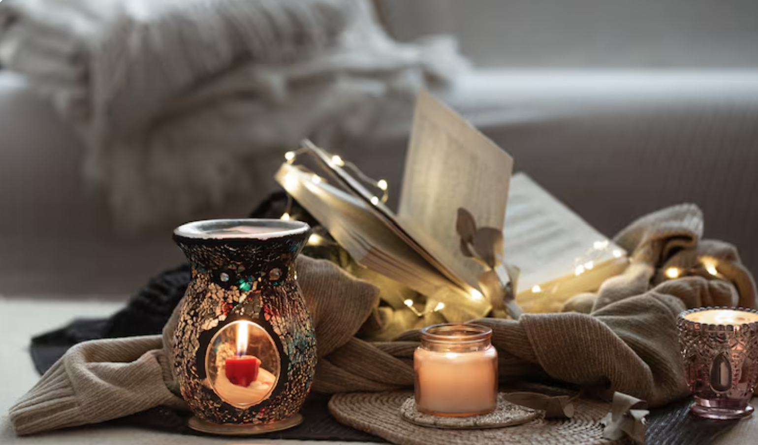 candles and books