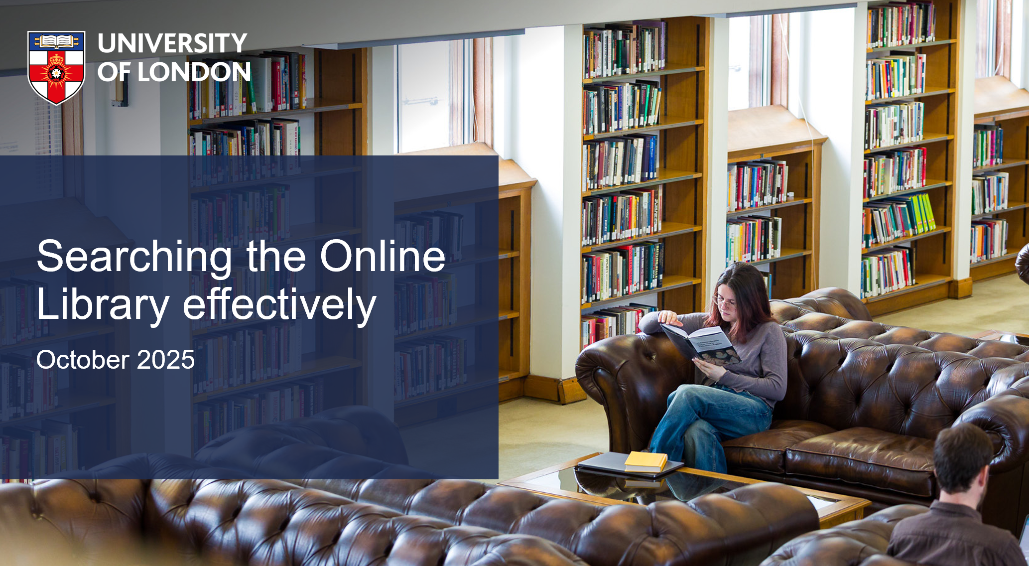 student reading in library