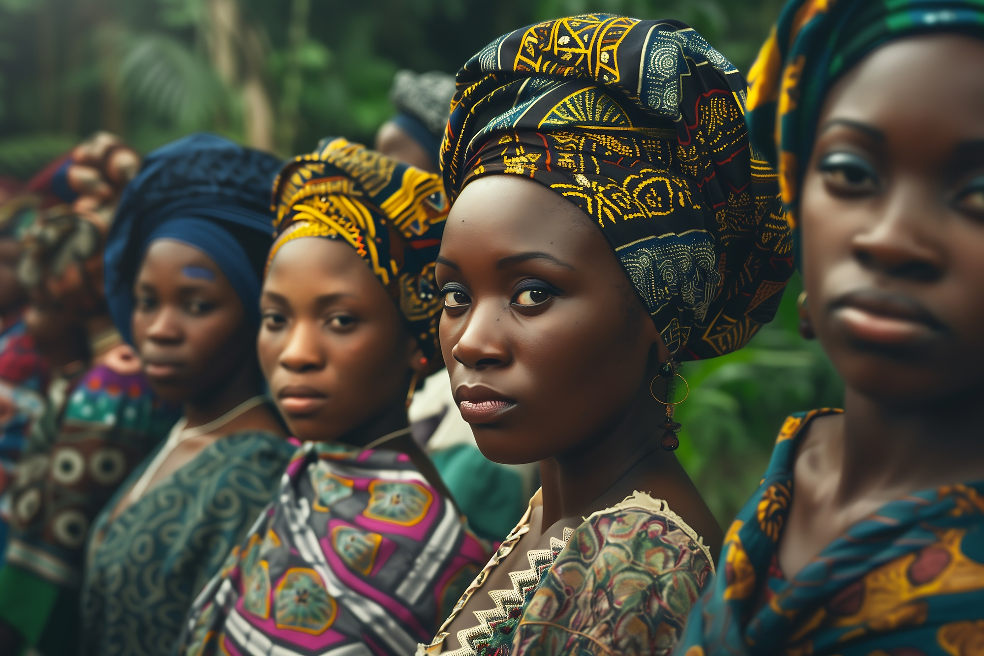 group of African women in traditional attire