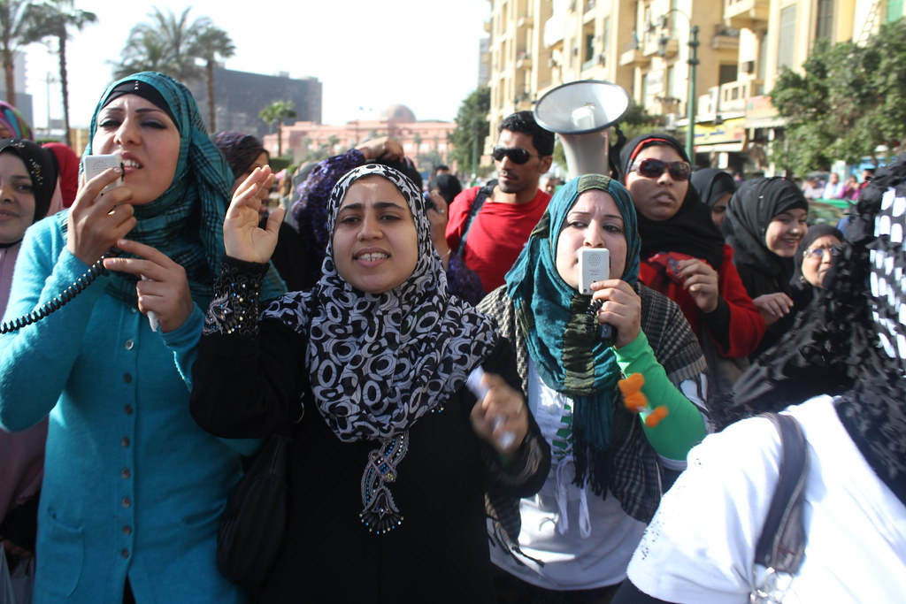 Women protesting in Egypt