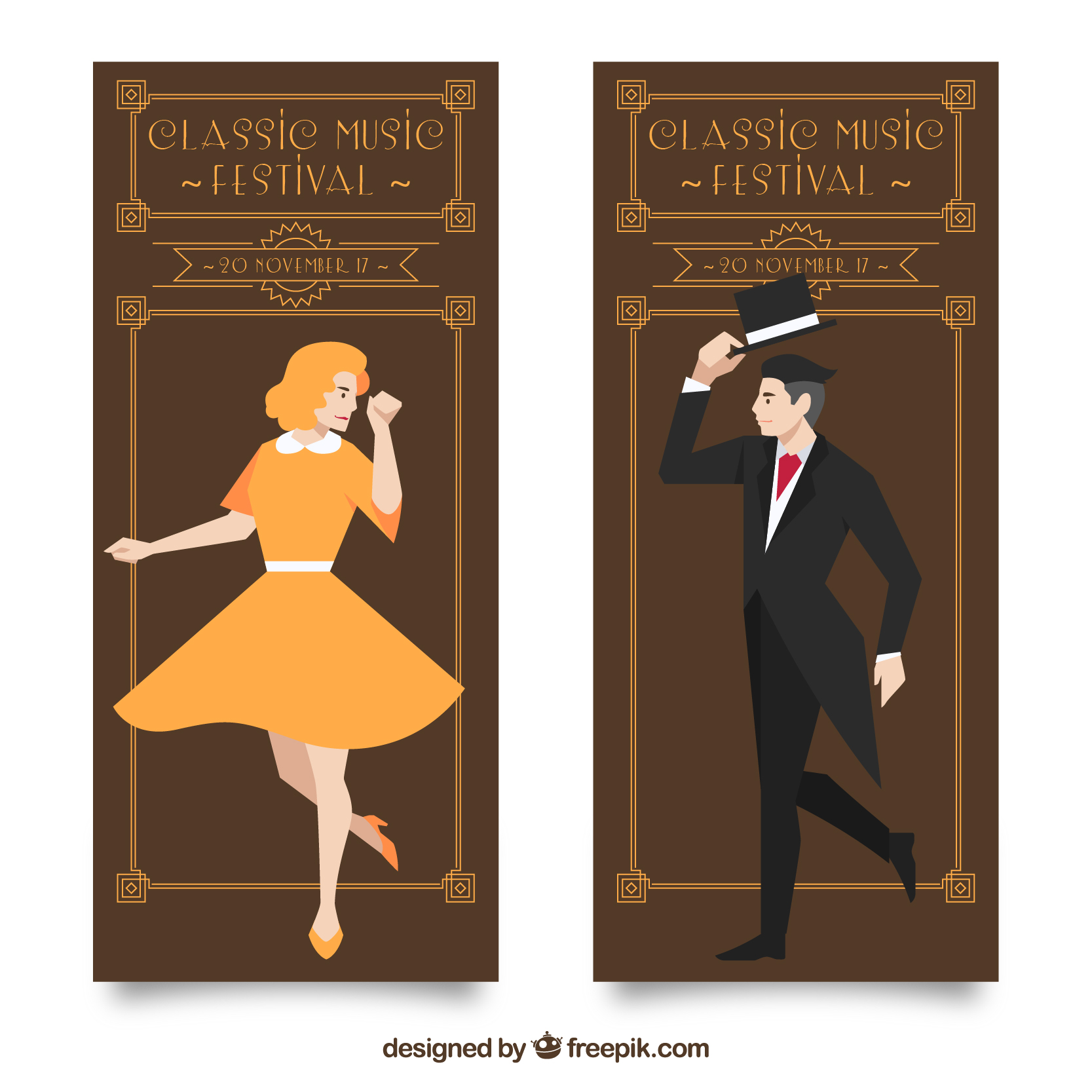 classic music festival image flapper woman and man