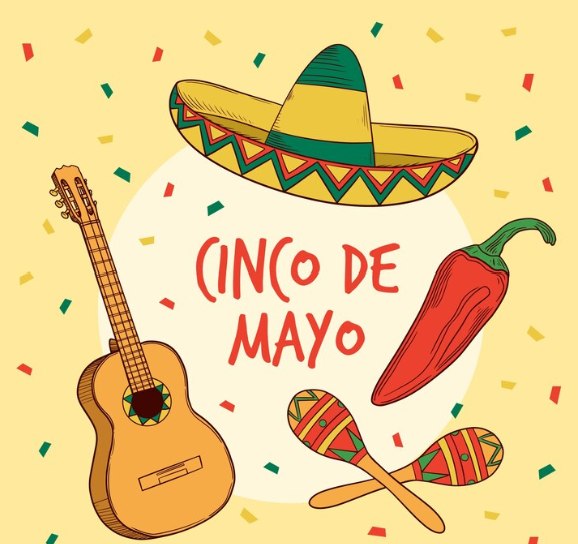 sombrero, red pepper and guitar