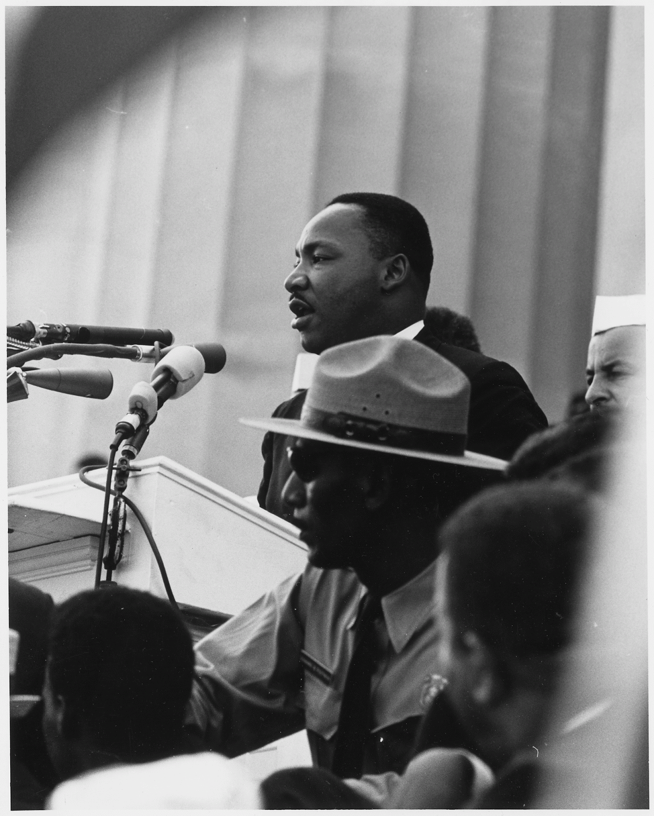 Martin Luther King, Jr. delivering "I Have a Dream" at the 1963 Washington D.C. Civil Rights March. Photo in the Public Domain.