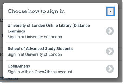 The choose how to sign in popup with three options