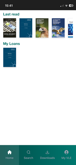 The VLeBooks app home page