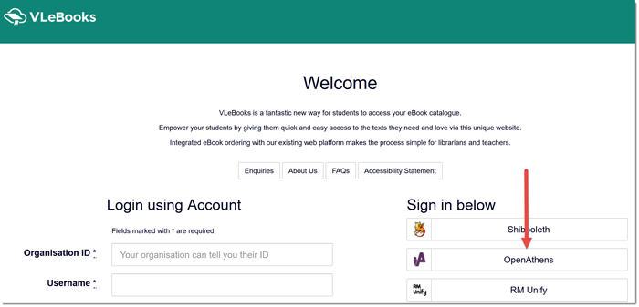 The VLeBooks login page